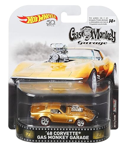Hot Wheels Gas Monkey 68 Corvette Vehicle, 1:64 Scale