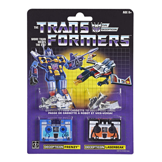 Transformers: Vintage G1 Cassette 2-Pack Decepticons Frenzy and Laserbeak Collectible Figures