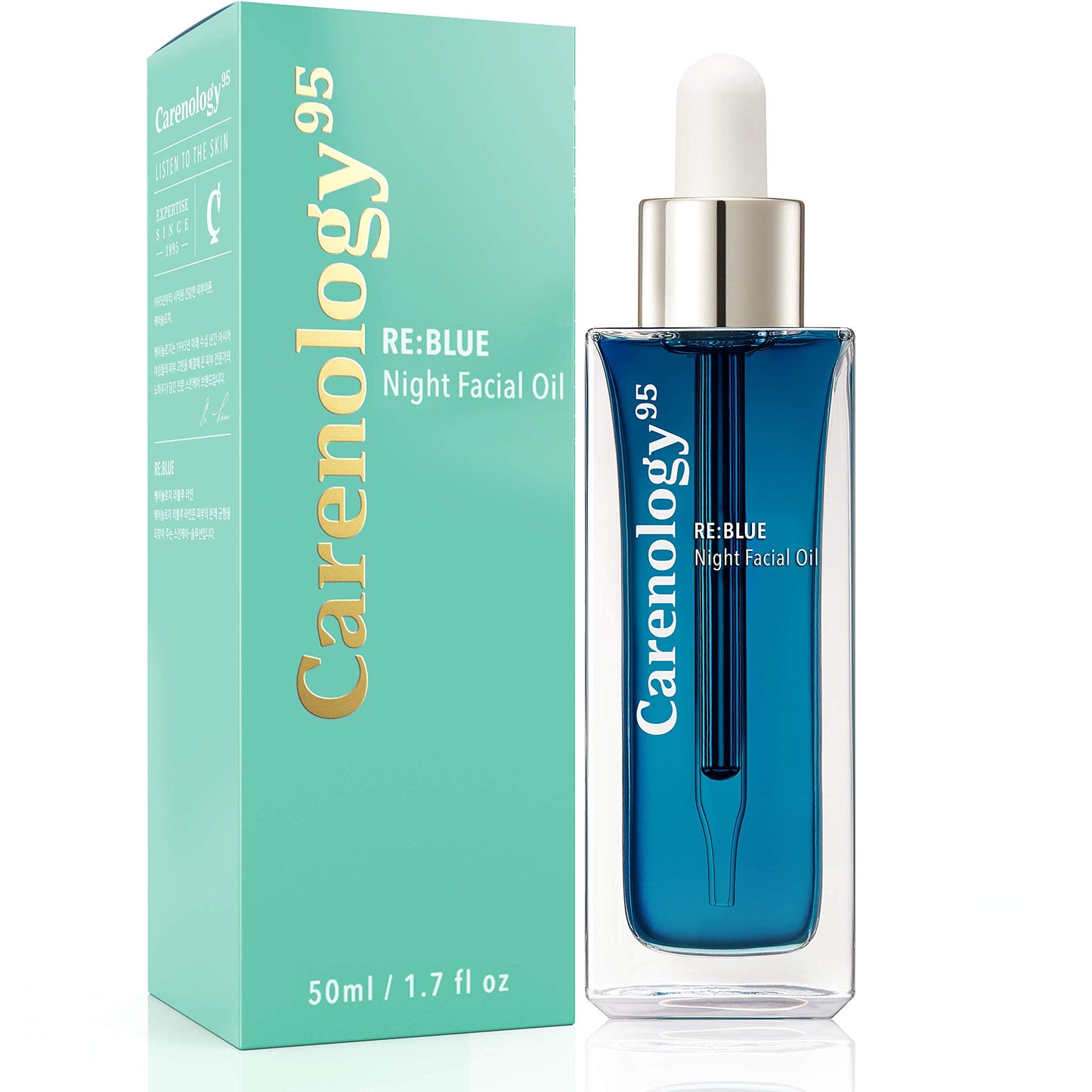 100% Pure Blue Tansy Korean Skincare Carenology Essential Facial Oil Overnight facial Repair for Acne Spot and Scar Treatment, Non-Greasy