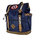 Marvel Captain America Flaptop Backpack Embroidered Logo Design Tech Laptop Tote