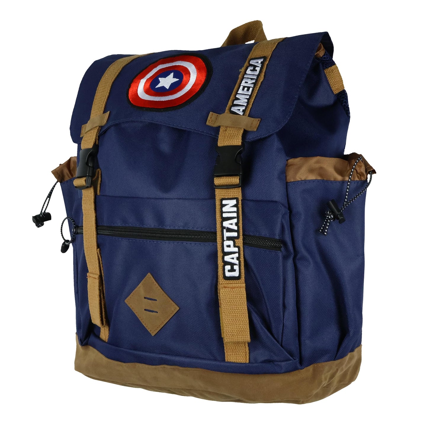 Marvel Captain America Flaptop Backpack Embroidered Logo Design Tech Laptop Tote