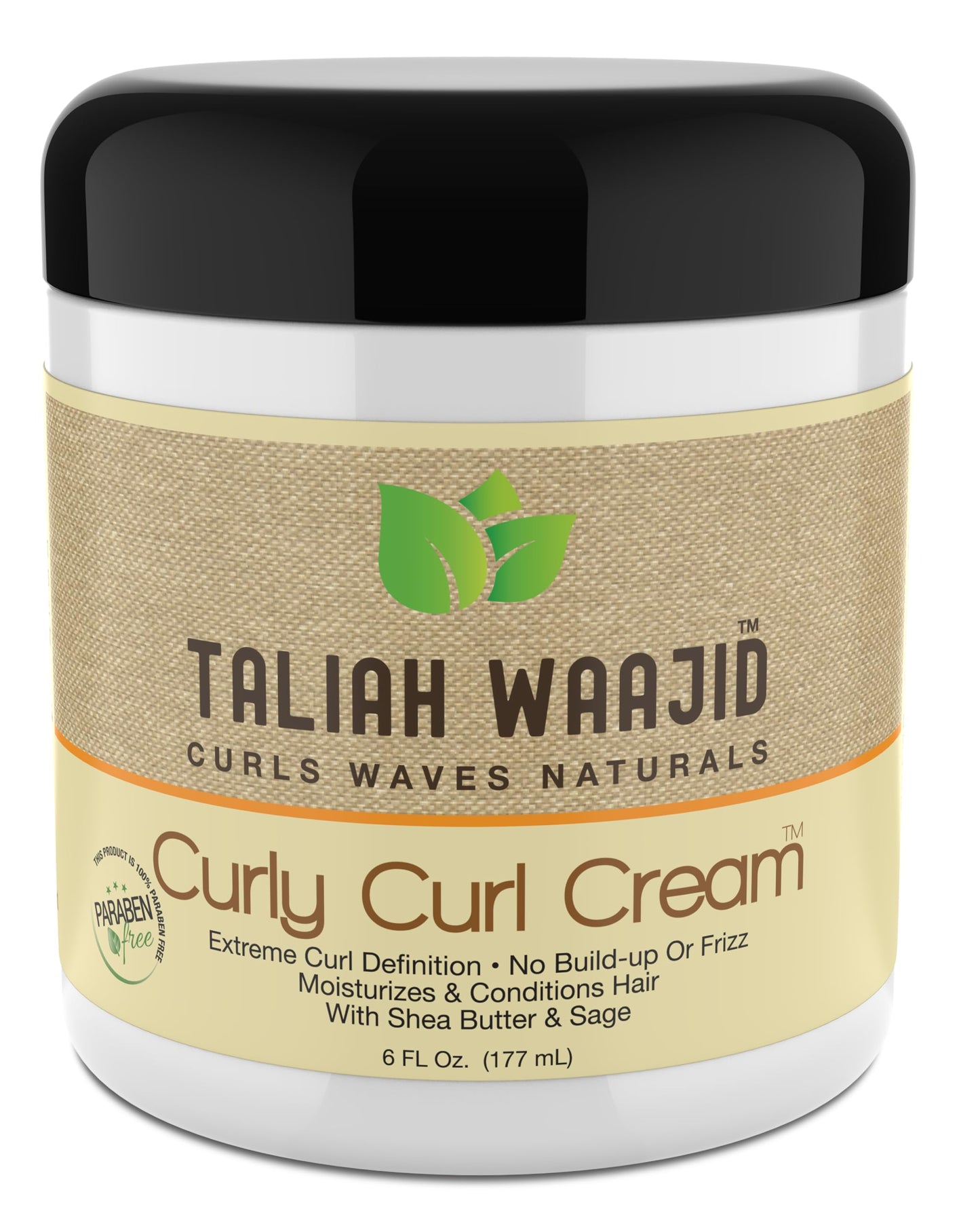 Taliah Waajid Curls Waves Natural - Curly Curl Cream | Extreme Curl Definition Hair Styling Gel | No Build-up or Frizz | 100% Paraben Free | Shea