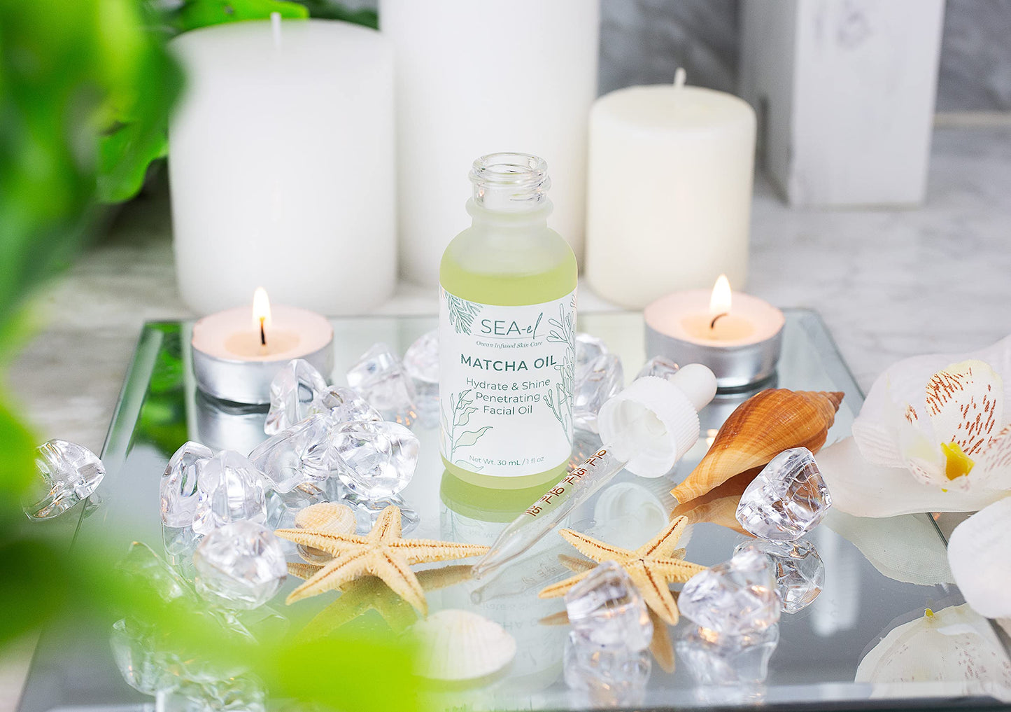 Sea-El Matcha Face Oil Skincare - Hydrating Glow Green Tea & Sea Kelp Facial Oil Blend - Calming & Deeply Penetrating Antioxidant-Rich Moisturizer