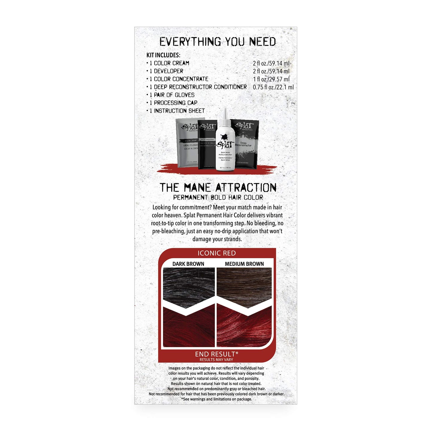 Splat Iconic Red Double Lift Permanent Hair Dye Kit, 1 Application, Includes Red Hair Color, Developer, Concentrate, Conditioner, Gloves, Processing