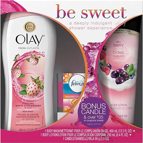 Olay, Be Sweet Kit, Body Wash, Lotion and Candle Kit