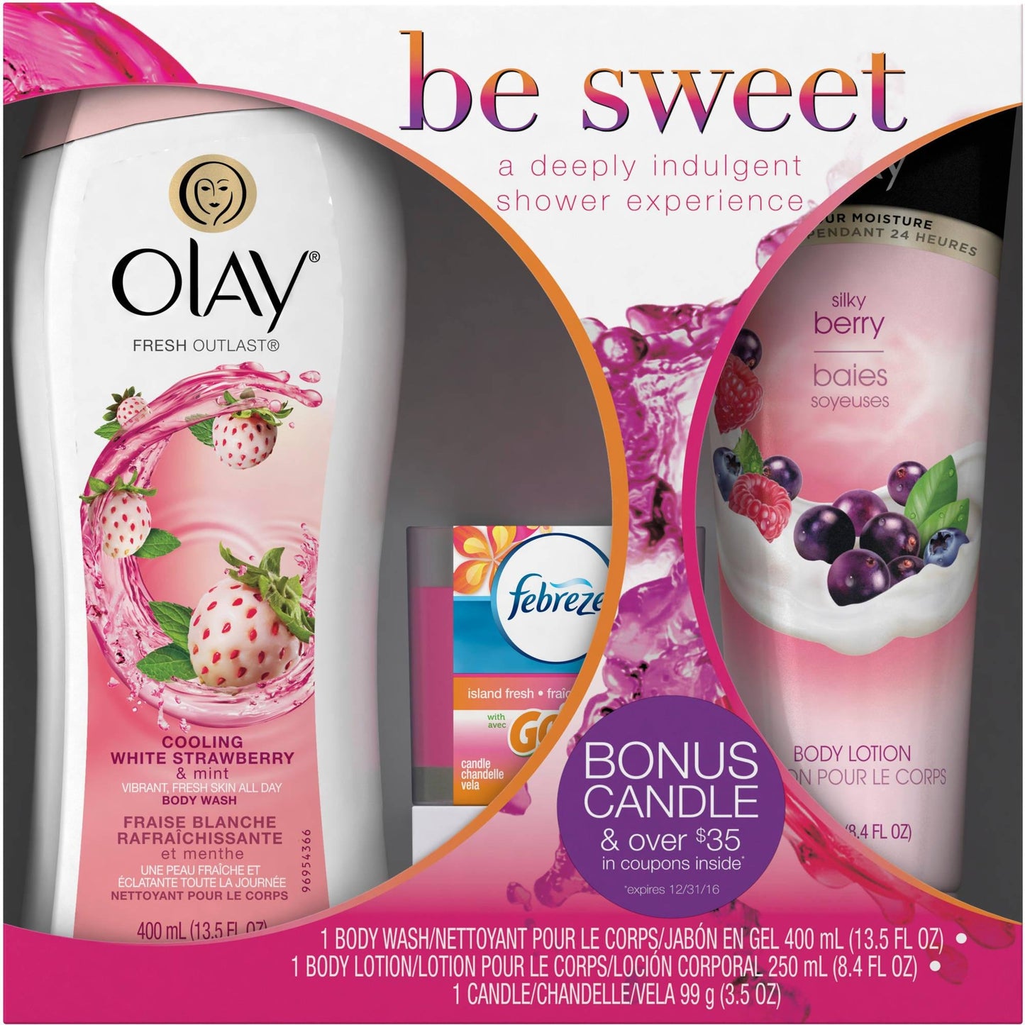 Olay, Be Sweet Kit, Body Wash, Lotion and Candle Kit
