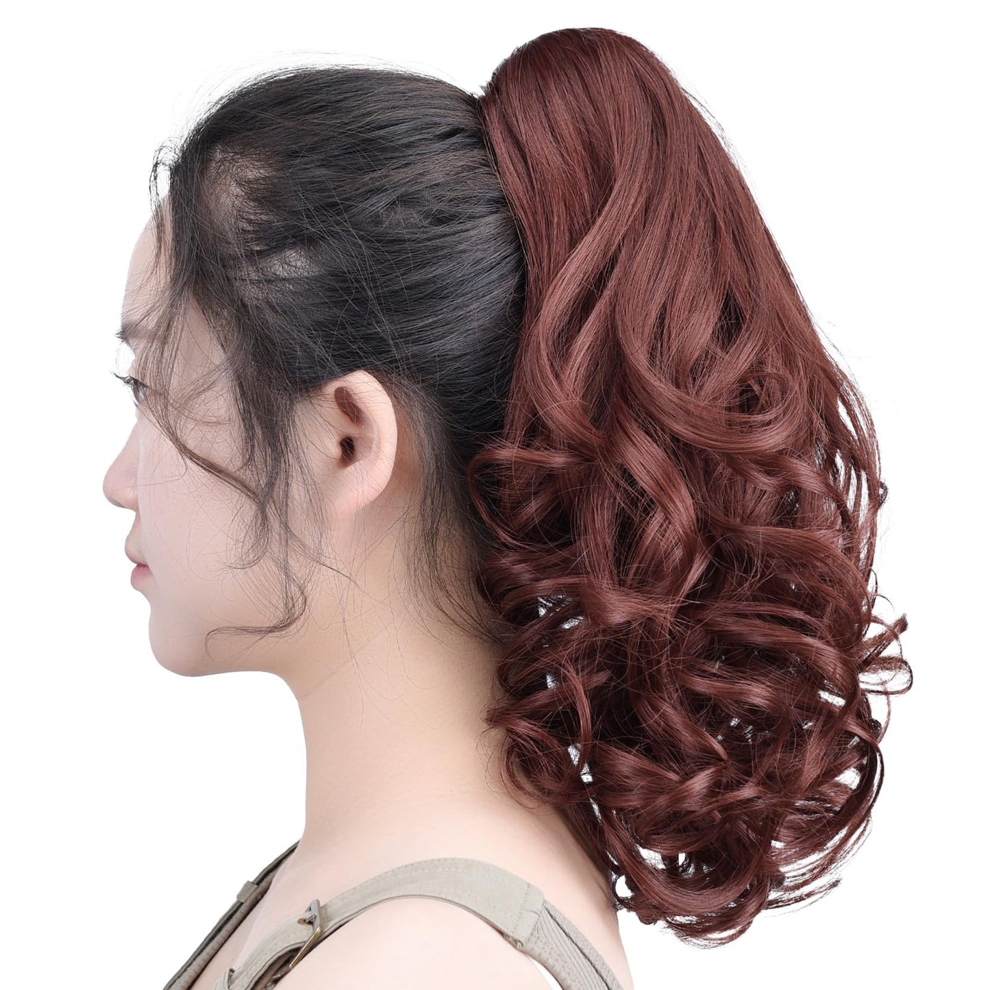 SYXLCYGG Clip Ponytail Blonde Claw Clip Pony Tails Extension Wavy 14" 4.3 OZ Synthetic Like Real Hair Fake Hair pieces Women Easy To Use Yaki Fluffy
