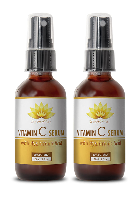 Beauty products - VITAMIN C SERUM With Hyaluronic Acid - Beauty wrinkle reducer anti aging facial serum - 2 bottles