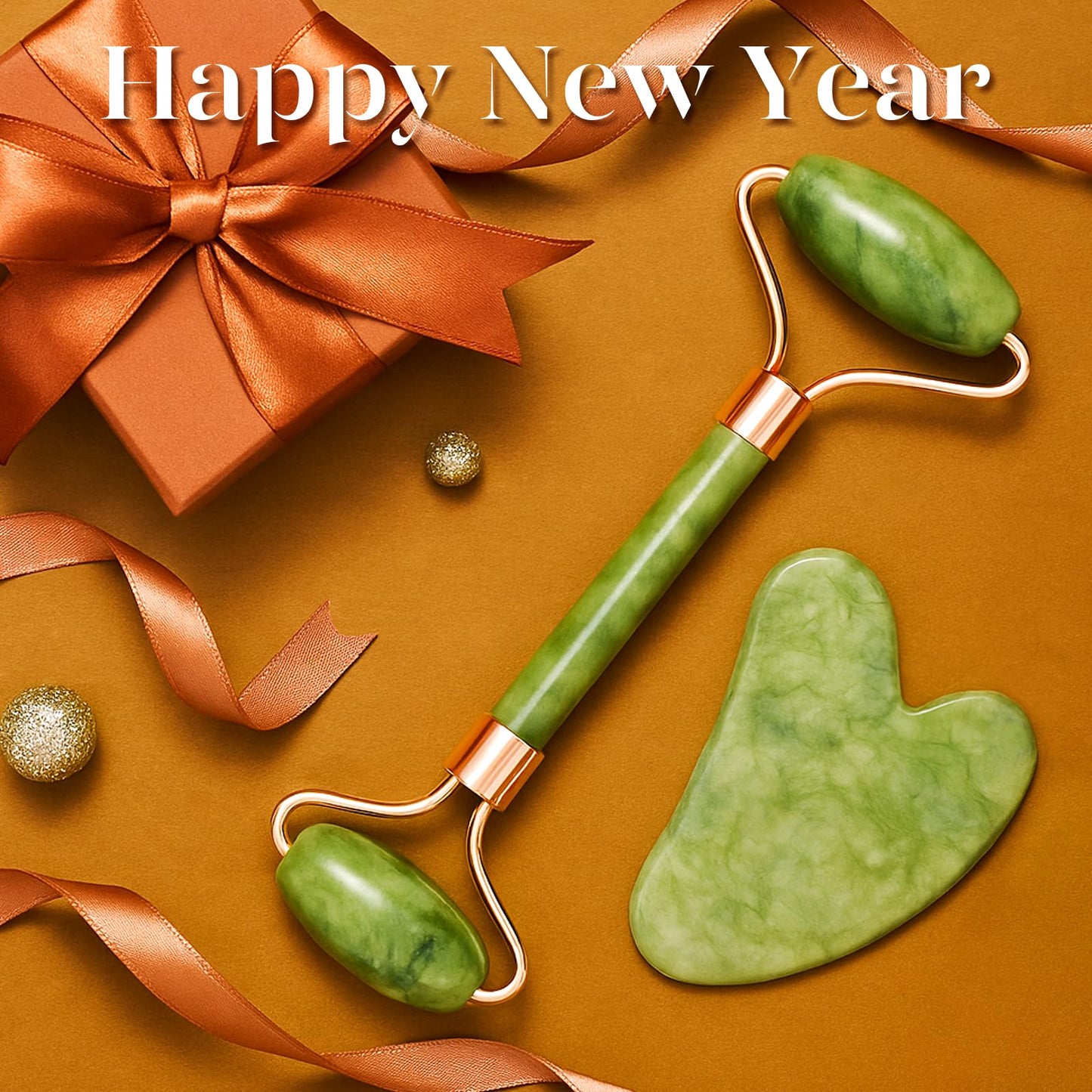 BAIMEI IcyMe Gua Sha & Jade Roller Facial Tools Face Roller and Gua Sha Set for Puffiness and Redness Reducing Skin Care Routine, Self Care Gift