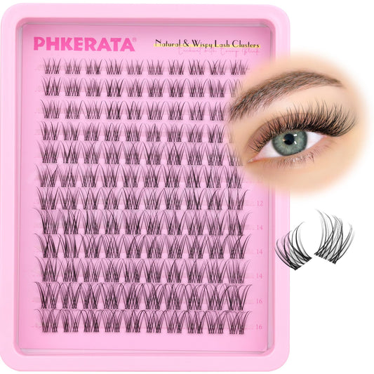 PHKERATA Natural Lash Clusters Invisible Band Eyelash Clusters Wispy Lashes Clusters 120 pcs C Curvature Cluster Eyelash Extensions DIY Thin Clear Beauty and Personal Care PHKERATA Default Title