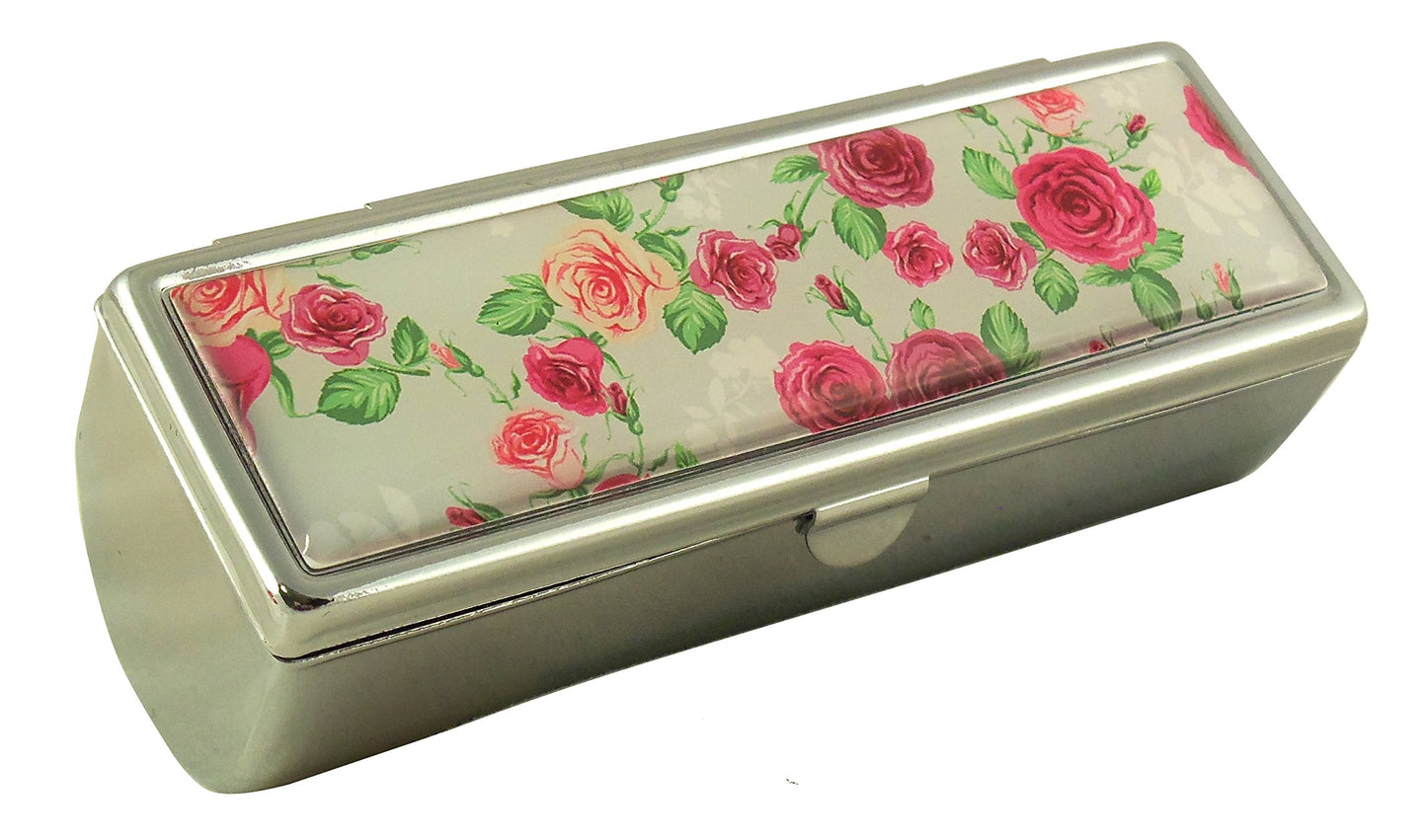 Houder Designer Lipstick Case with Mirror for Purse - Decorative Lipstick Holder with Gift Box - Velvet Lined - Protect Your Lipsticks in Style (Red