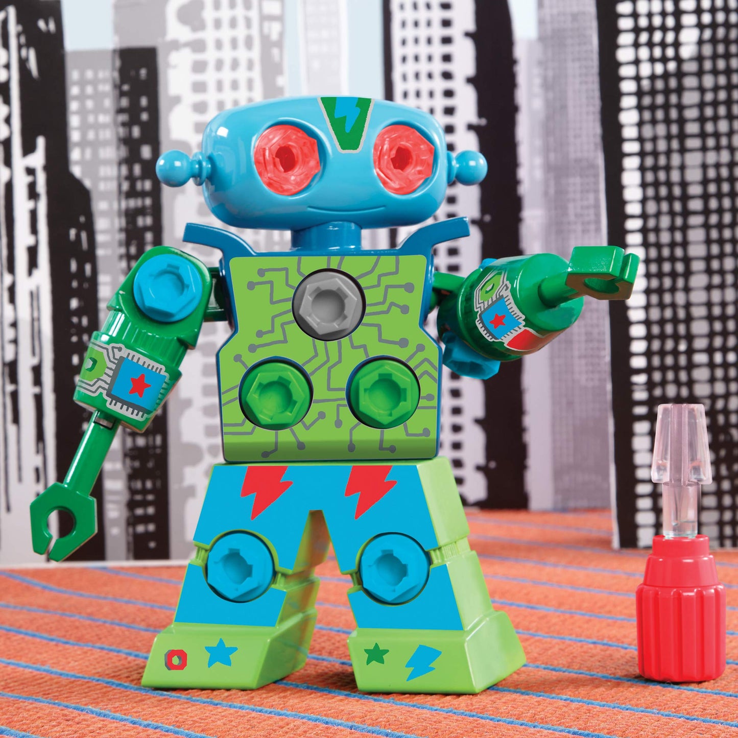 Educational Insights Design & Drill Robot – Kids Construction Toy with Tools & Working Screwdriver, STEM Building Set, Gift for Boys & Girls Ages 3+