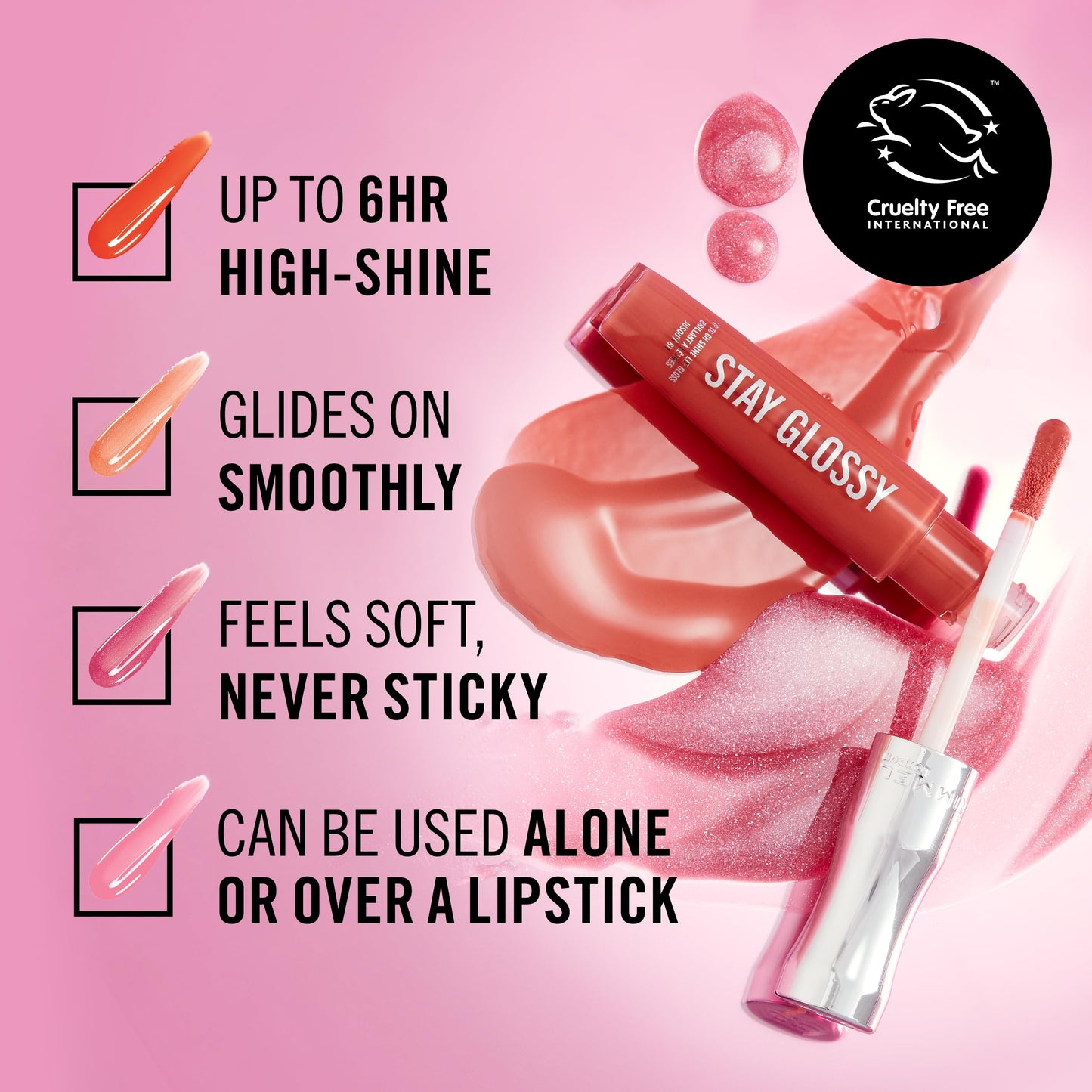 Rimmel Stay Glossy Lip Gloss - Non-Sticky and Lightweight Formula for Lip Color and Shine - 340 Captivate Me!, .18oz Beauty and Personal Care Rimmel