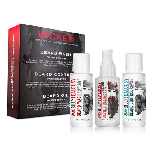 Billy Jealousy USA Hero Kit with USA Beard Wash, Hydrating Leave-In Conditioner, and Oil to Cleanse, Nourish, Soften & Strengthen your Facial Hair Beauty & Personal Care Billy Jealousy