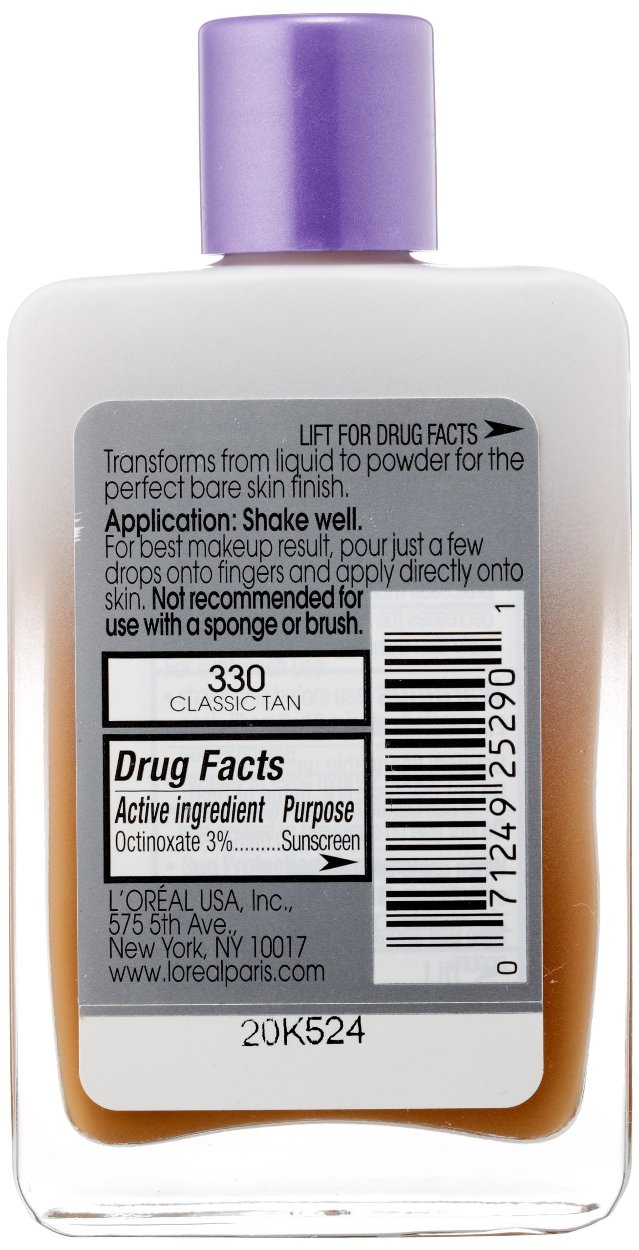 L’Oréal Paris Magic Nude Liquid Powder Bare Skin Perfecting Makeup SPF 18, Classic Tan, 0.91 Ounces