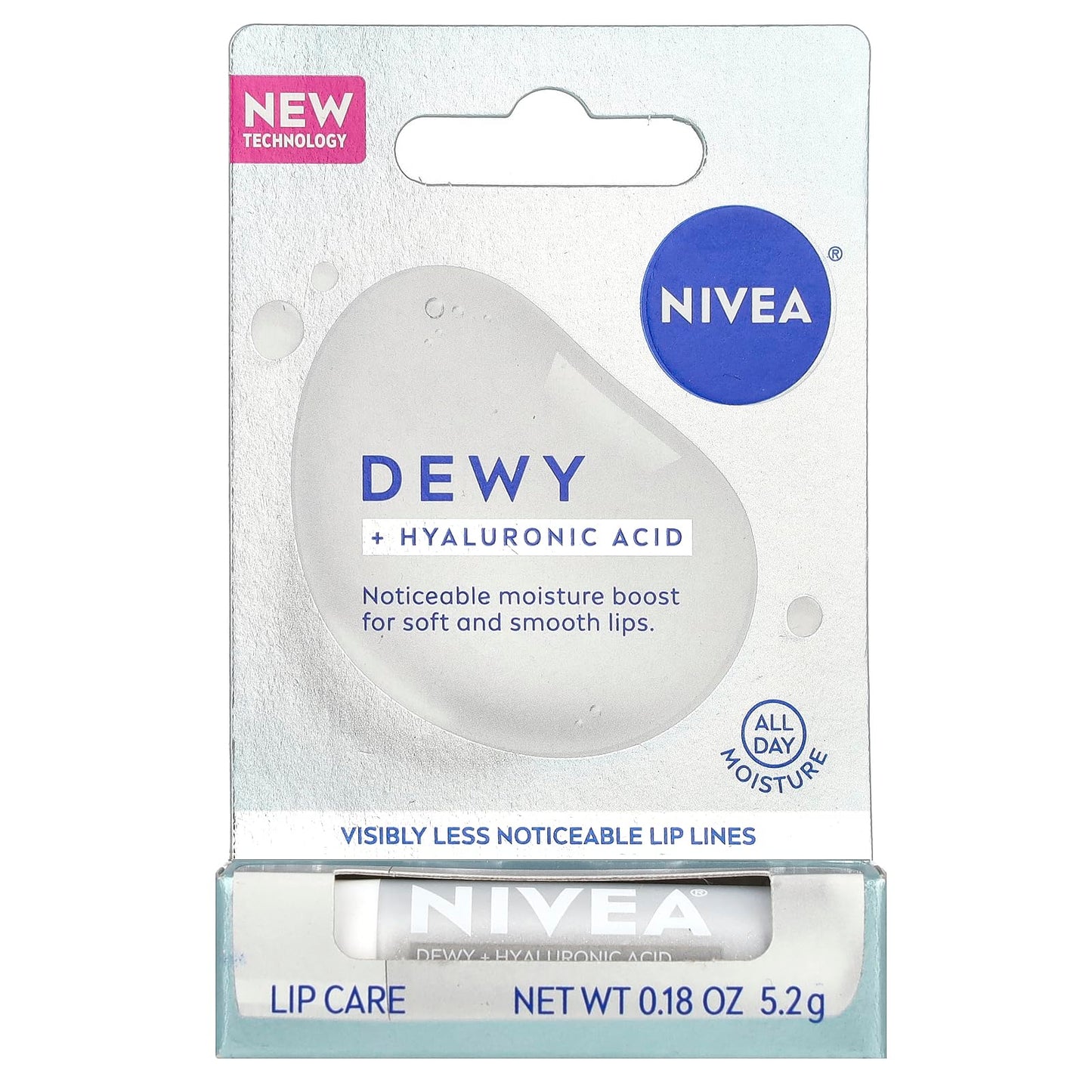 Nivea Dewy Lip Care Stick with Hyaluronic Acid, 0.18 oz