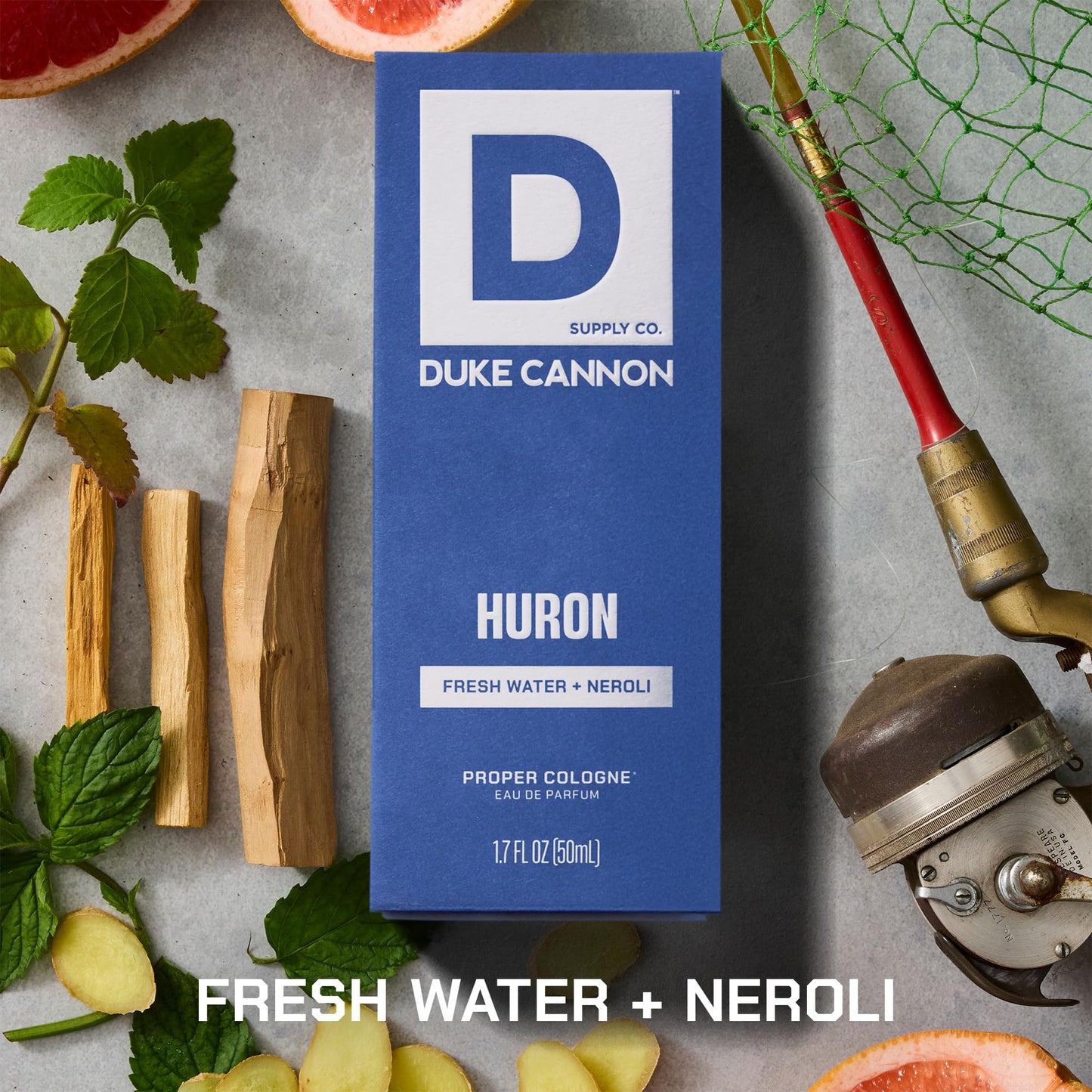 Duke Cannon Proper Cologne Huron | Men's Eau de Parfum | Fresh Water and Neroli | Aquatic, Fresh, Long-Lasting Scent | 1.7 fl oz