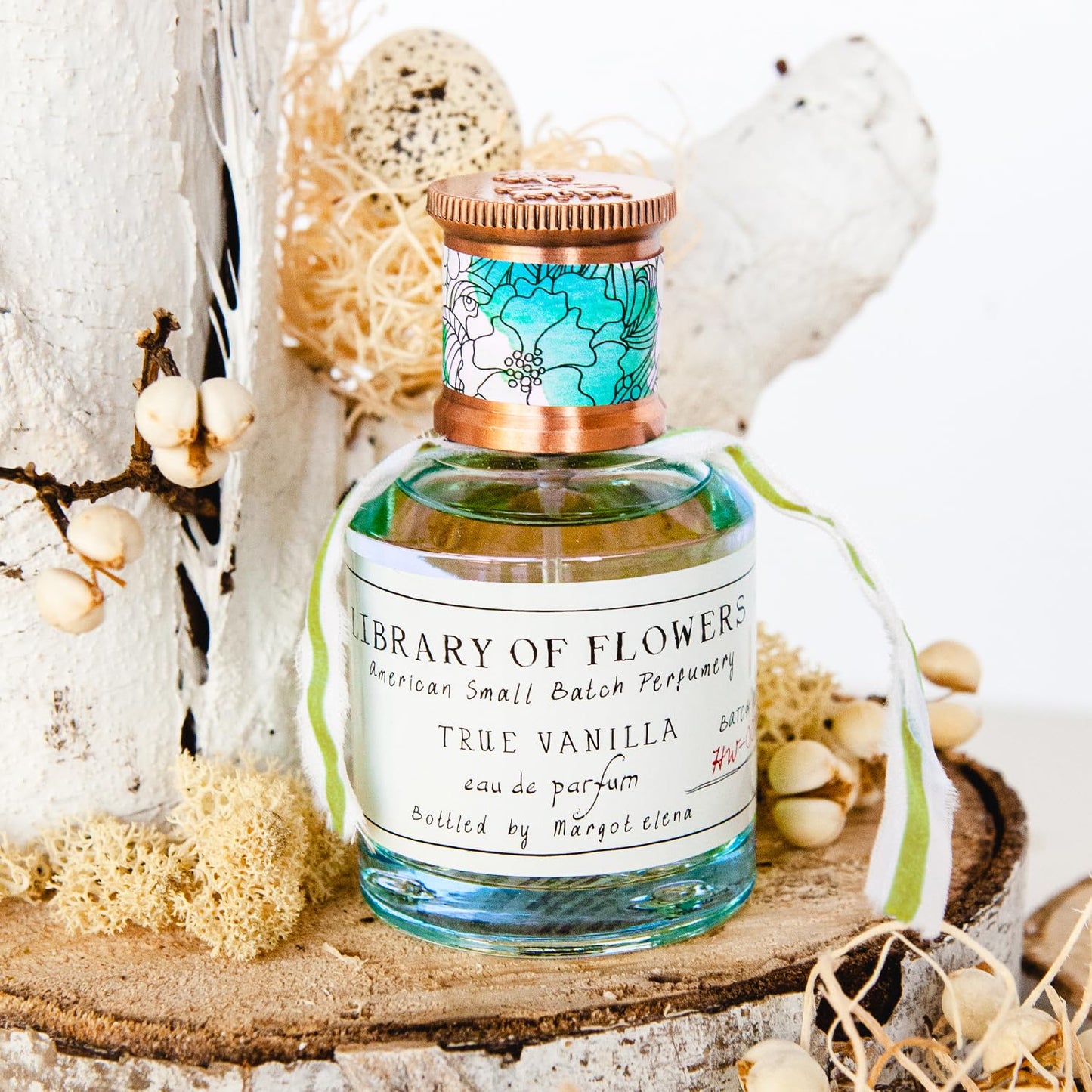 Library of Flowers True Vanilla Eau de Parfum, 1.69 Fl. Oz., Bergamot, Dark Vanilla, & Amber Scented Women's Perfume, Luxury Fragrance Spray for Women