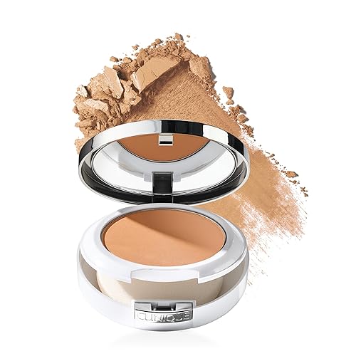 Clinique Beyond Perfecting Powder Lightweight Full Coverage Foundation + Concealer For Dry Combination to Oily Skin Types, Honey, 0.51 Ounce