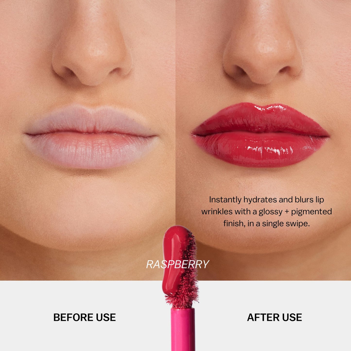 BASMA Beauty Ultra-Hydrating Rich Pigment Lip Gloss, Blurring Gloss with Shine, Non-Sticky High-Impact Color for Dry Lips, Nourishing Comfort, Glossy