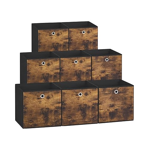 SONGMICS Storage Cubes, Set of 8 Storage Bins, Foldable Fabric Storage Boxes, 10.2 x 10.2 x 11 Inches, Fit Cube Storage Unit, for Clothes, Bedroom…