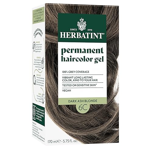 Herbatint Permanent Hair Dye For Women - 6C Dark Ash Blonde - For Up To 100% Gray Coverage of Resistant Gray Hair - Ammonia-Free, Alcohol-Free & Vegan
