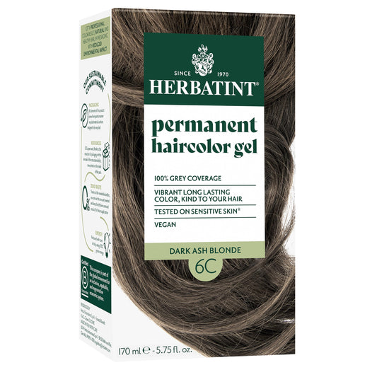 Herbatint Permanent Hair Dye For Women - 6C Dark Ash Blonde - For Up To 100% Gray Coverage of Resistant Gray Hair - Ammonia-Free, Alcohol-Free & Vegan Beauty & Personal Care Herbatint