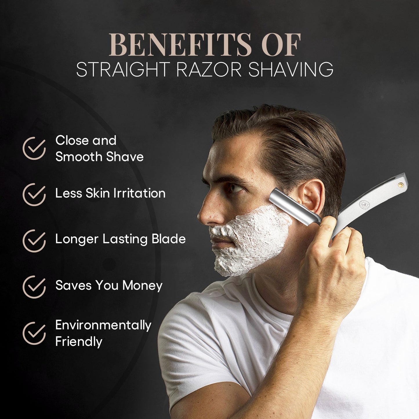 Naked Armor Merlin Straight Razor - Shave Ready 7/8" Round Nose Japanese Stainless Steel Straight Razors for Men with Powdered Steel Scale, Case Beauty and Personal Care Naked Armor