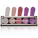 Profusion Cosmetics Amethyst Gems 5 Shades Glitter Eyeshadow Palette - Multi-Color Sparkle with Built-In Primer, Richly Pigmented & Blendable, Vegan…