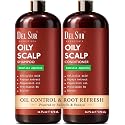 DEL SUR Clarifying Shampoo and Conditioner Set for Oily Hair | 16 fl oz | with Camellia Japonica, Salicylic Acid, Papaya & Biotin | Scalp Oil Control