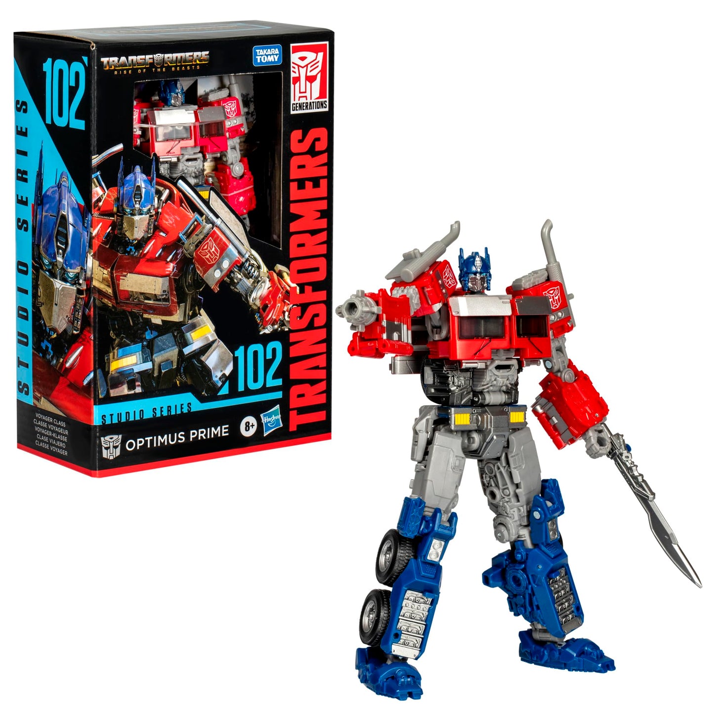 Transformers Toys Studio Series Voyager Class Transformers: Rise of the Beasts 102 Optimus Prime 6.5-inch Converting Action Figure, 8+