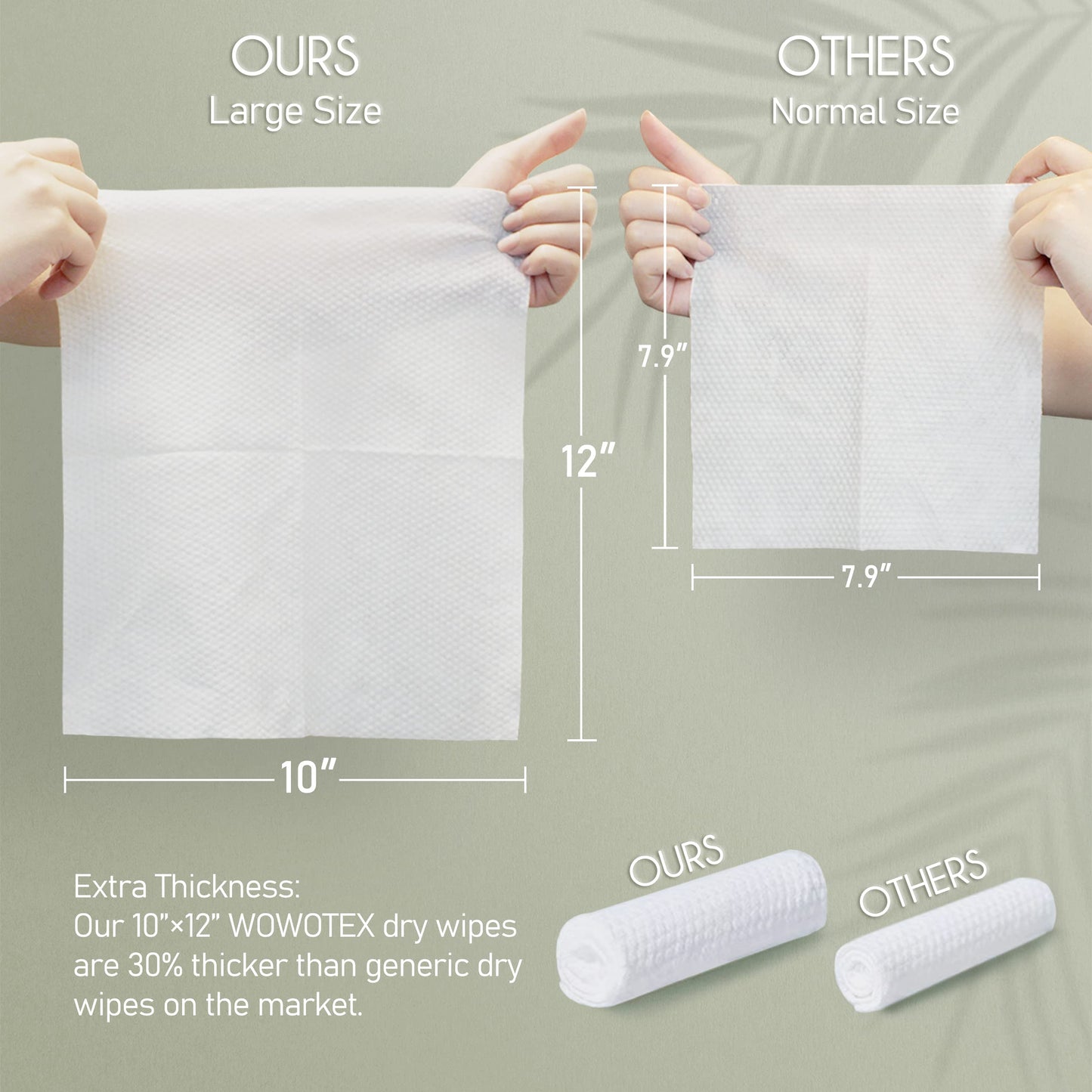 WOWOTEX Disposable Face Towel Biodegradable Large Dry Wipes 60 Count/Box Extra Thick Soft Clean Facial Towels for Sensitive Skin, Makeup Removing Beauty and Personal Care WOWOTEX