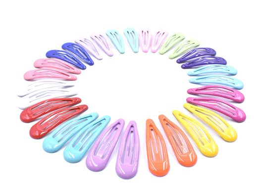 Art&Beauty 15 Pairs Colorful Assorted Color Glossy Snap Prong Clips Bendy Hair Clips Barrettes for Ladies Girls Women Adults Hair Bows