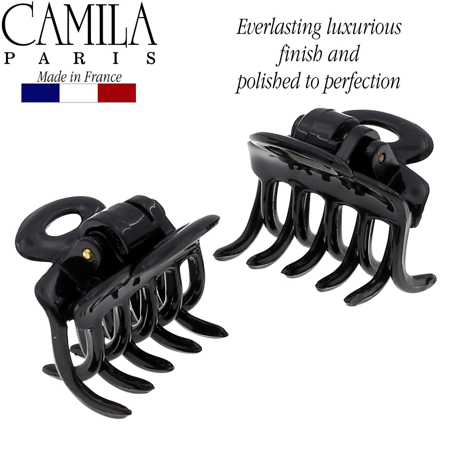 Camila Paris CP2/2 French Hair Clip for Women, Set of 2 Small 1 inch Girls Hair Claw Clips Jaw Fashion Durable and Styling Hair Accessories for Women