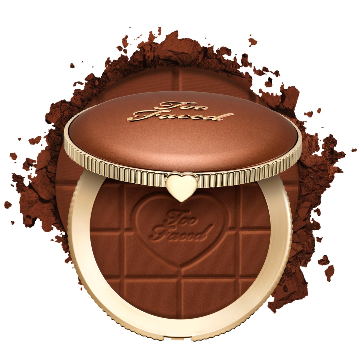 Too Faced Chocolate Soleil Matte Blurring Bronzer | Matte Bronzer Powder that Mimics Natural Skin for Blurred Sun-Kissed Effect, Chocolate Lava, 0.28
