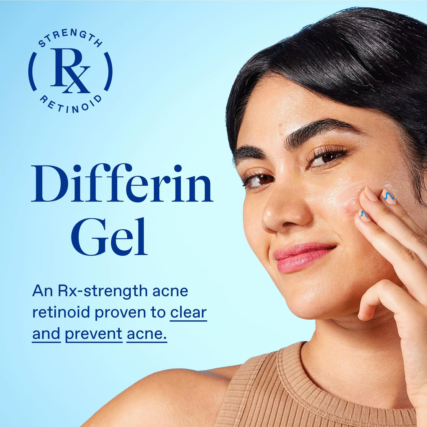 Differin Acne Treatment Gel, 30 Day Supply, Retinoid Treatment for Face with 0.1% Adapalene, Gentle Skin Care for Acne Prone Sensitive Skin, 15g Pump