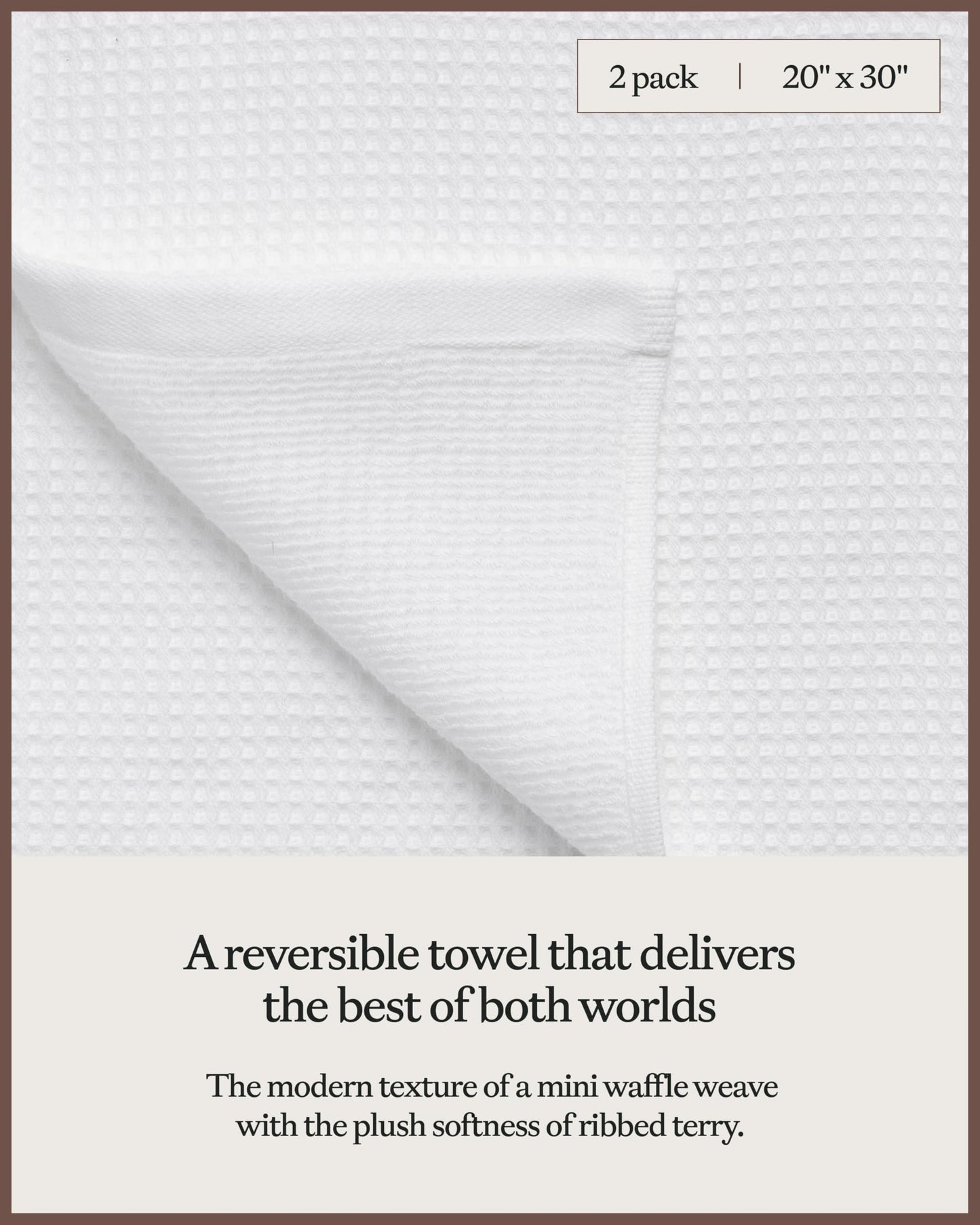 Cozy Earth Waffle Hand Towels - 60% Cotton 40% Viscose from Bamboo Hand Towels 20 x 30 Inches - Soft & Absorbent Terry, Reversible Mini Textured…