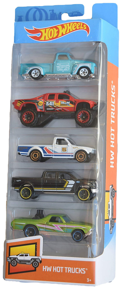Hot Wheels 2019 HW Hot Trucks 5-Pack ('52 Chevy, Sandblaster, Datsun 620, 2009 Ford F-150, '68 El Camino)