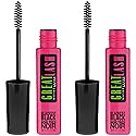 Maybelline Great Lash Washable Mascara Makeup, Volumizing Lash-Doubling Formula That Conditions As It Thickens, Blackest Black, 2 Count