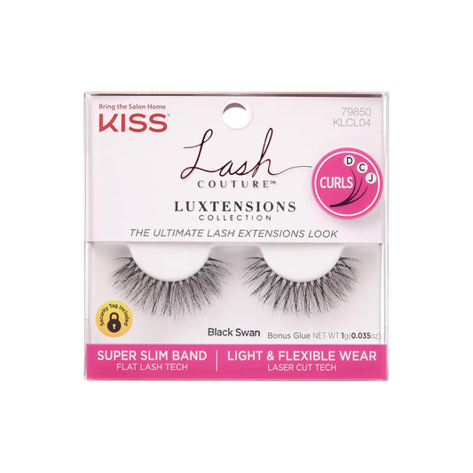 KISS Lash Couture LuXtensions Collection False Eyelashes, Flat Lash Technology, Super Slim Lash Band, Real Lash Extension Fibers, Reusable, Style