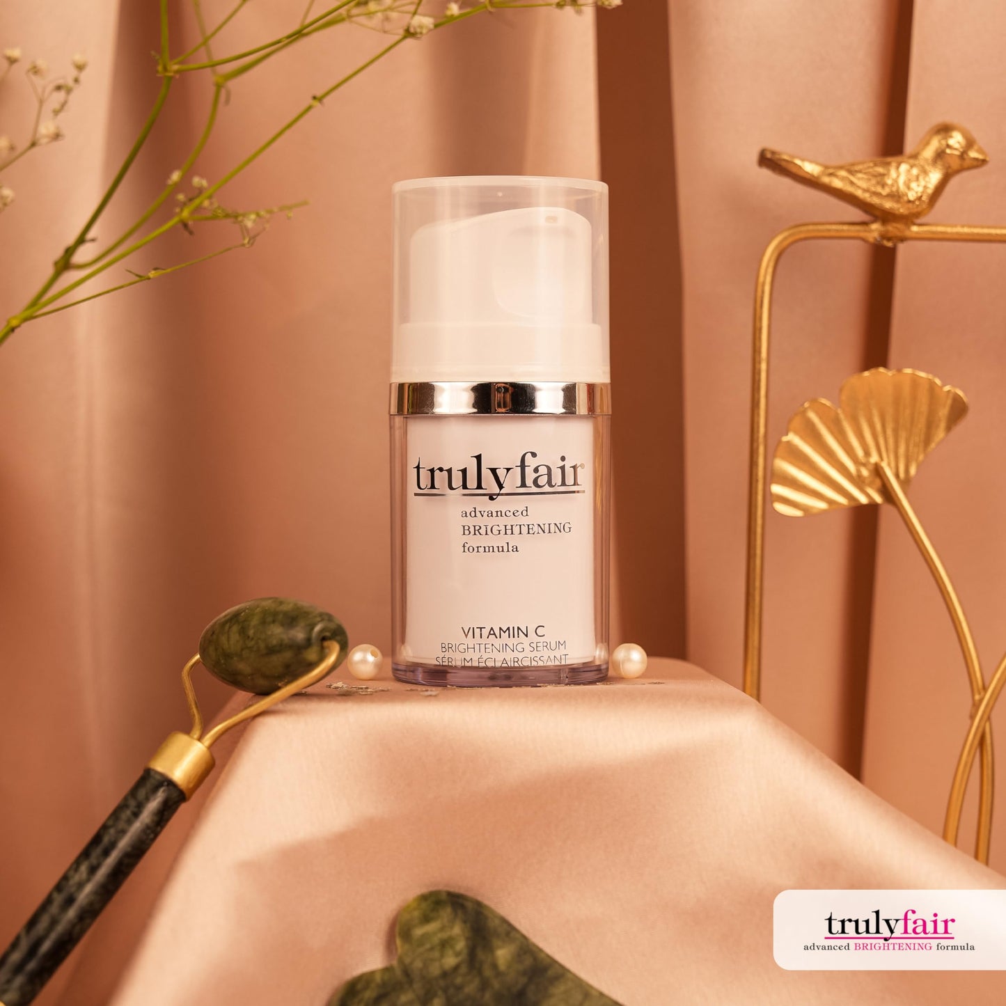 Truly Fair Vitamin C Brightening Serum for women - Hyaluronic Acid Serum for Skincare - Brightening, Anti-Wrinkle Serum - Hydrating, Anti-Ageing