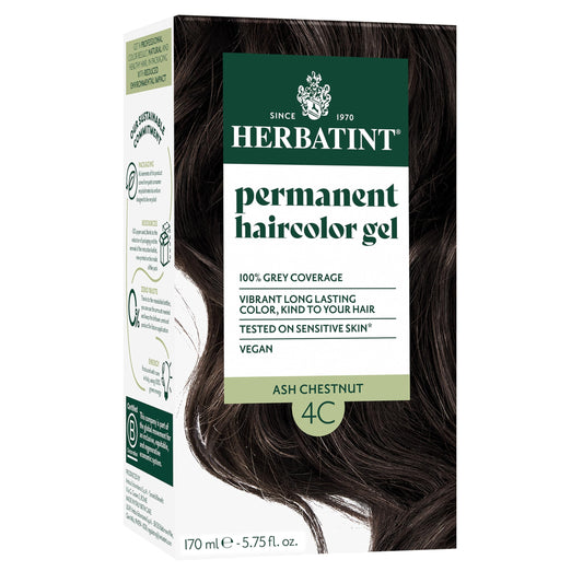 Herbatint Permanent Hair Dye For Women - 4C Ash Chestnut - For Up To 100% Gray Coverage of Resistant Gray Hair - Ammonia-Free, Alcohol-Free & Vegan Beauty & Personal Care Herbatint