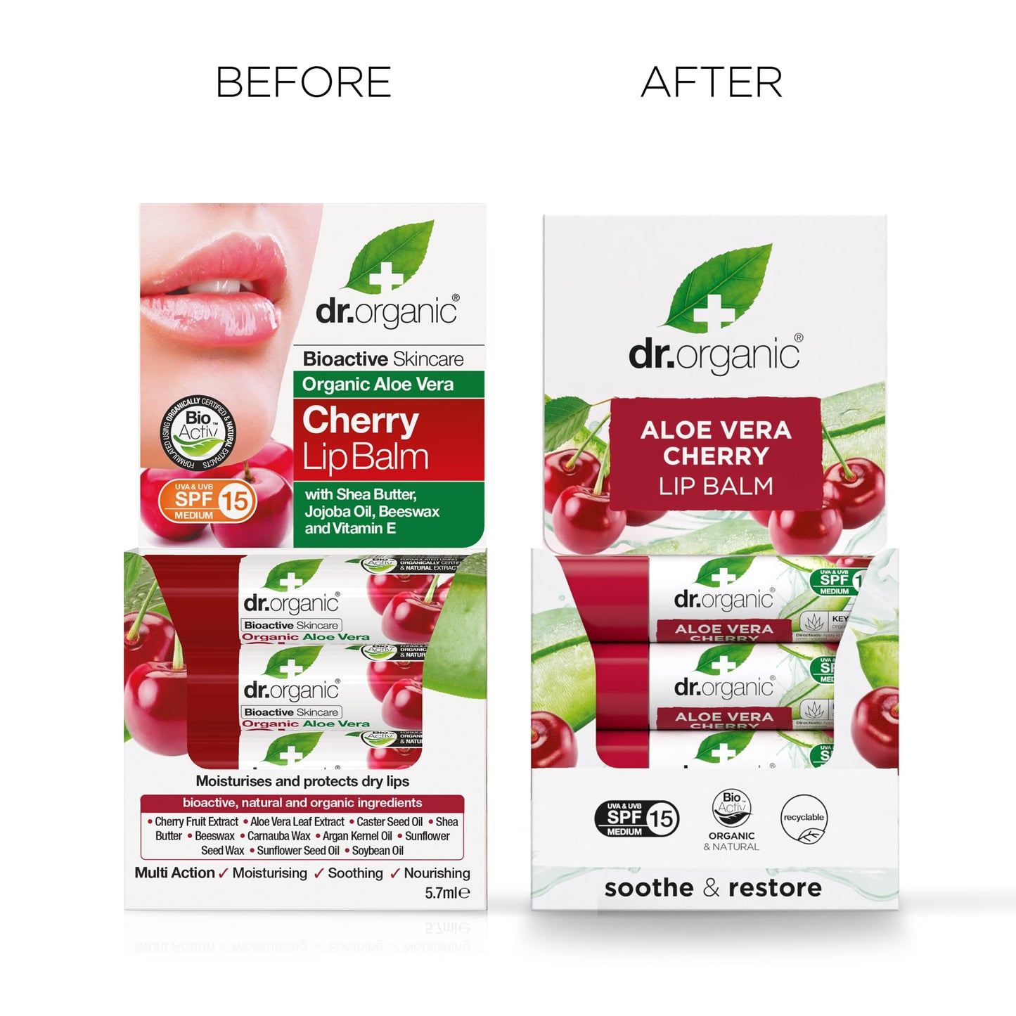 Organic Docotr Aloe Vera Cherry Lip Balm Beauty and Personal Care Dr. Organic