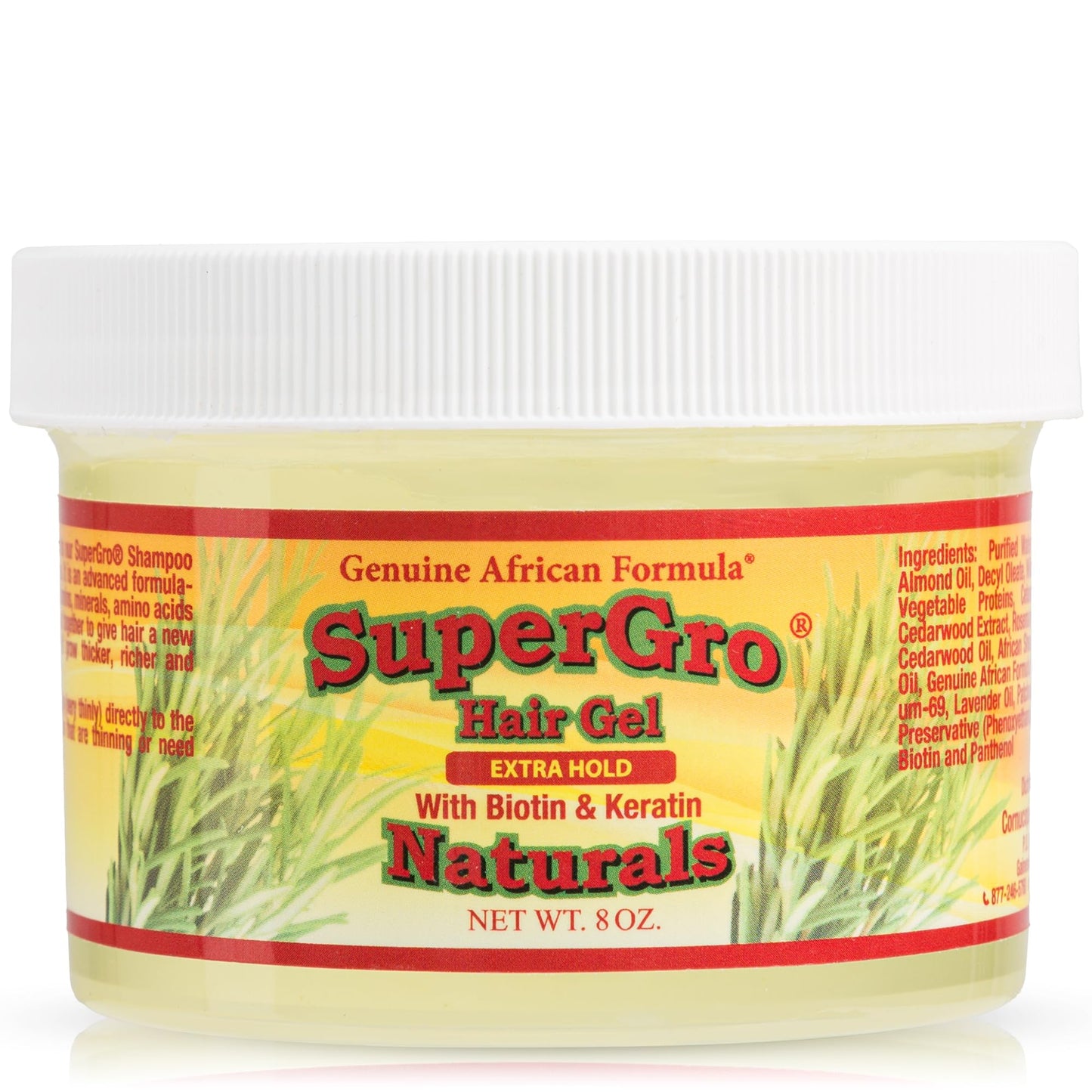 SuperGro Hair Gel with Extra Hold - For Braiding, Locking, Instant Edge Control, Twisting, Retwisting - Natural Grip Jam for Neat Shining - Braid, Loc