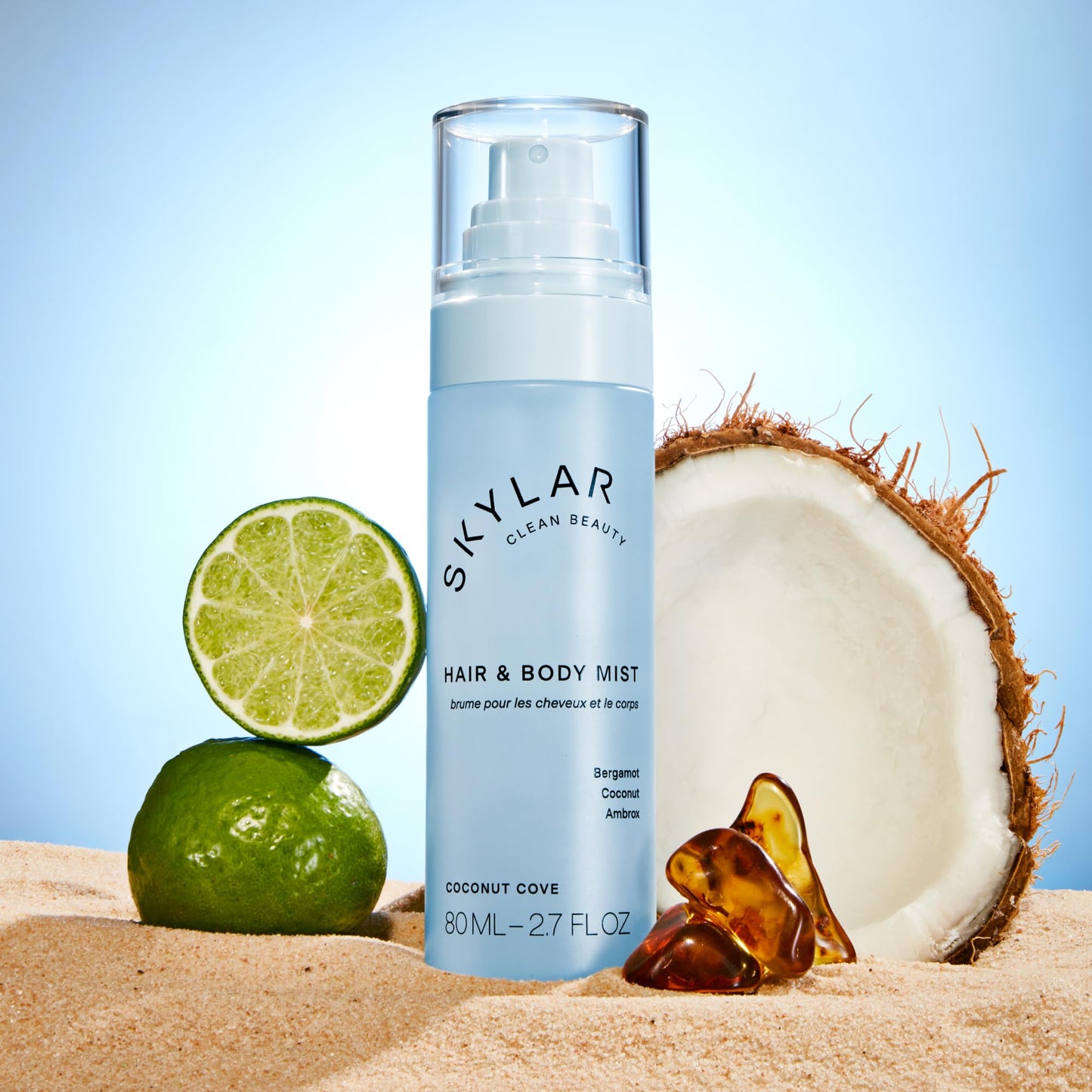 Skylar Coconut Cove Hair & Body Mist | Hypoallergenic & Clean Fragrance | Vegan, Cruelty Free, and Safe For Sensitive Skin | 80 ML, 2.7 Fl Oz