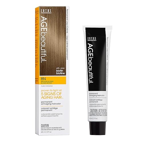 AGE beautiful Permanent Hair Color Dye Liqui Creme | 100% Gray Coverage | Anti-Aging Haircolor | Biotin for Thicker, Fuller Hair | Professional Salon