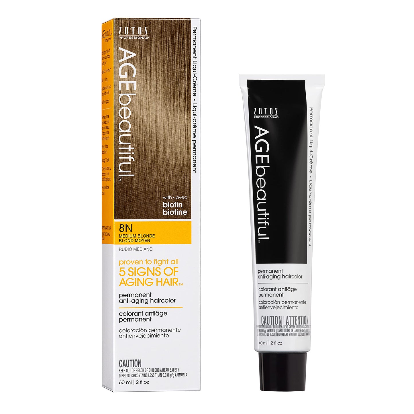AGE beautiful Permanent Hair Color Dye Liqui Creme | 100% Gray Coverage | Anti-Aging Haircolor | Biotin for Thicker, Fuller Hair | Professional Salon