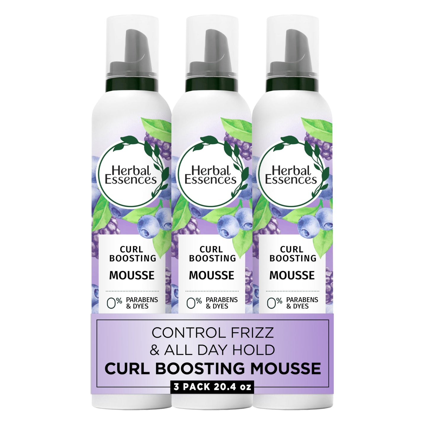 Herbal Essences Curl Boosting Mousse, Frizz Control for Curly & Wavy Hair, Long-Lasting Hold with Berry Scent, Paraben & Dye-Free, Cruelty-Free, 6.8 Beauty and Personal Care Herbal Essences Default Title