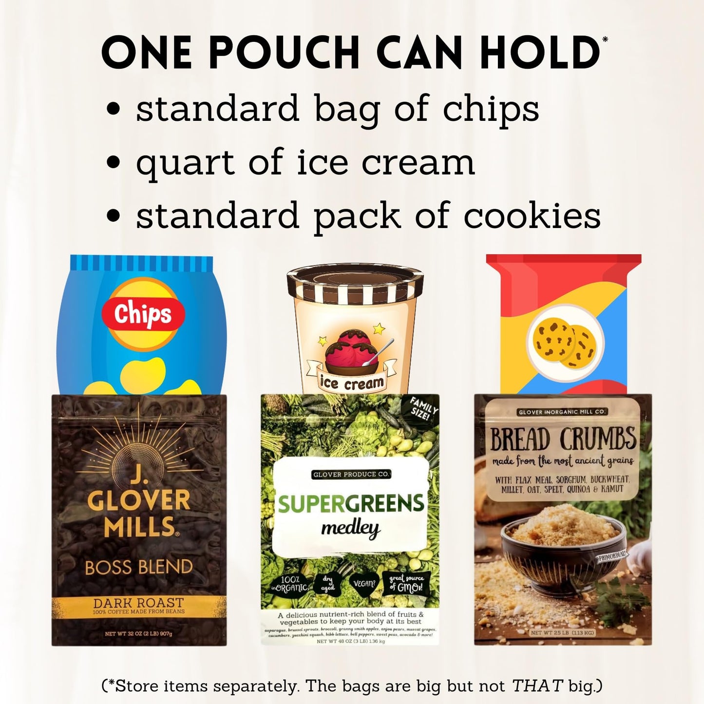 Elftastic Snack Hiding Bags for Food Storage & Prank Gifts (Set of 3) Reusable Fake Bags for Hidden Storage, Funny Gag Gift Bags - Fridge & Freezer…