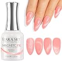 KIARA SKY Cat Eye Gel Nail Polish 15ml | Rose Gold Pink Magnetic FX Cat Eye Gel Polish Soak Off | UV LED Nail Lamp Gel | Metallic Velvet Cat Eye Gel Beauty & Personal Care KIARA SKY